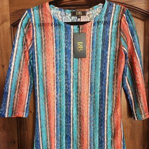 L&B serape print sheer top